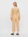 Pieces Pantaloni largi cropped bej Pieces Lara