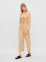 Pieces Pantaloni largi cropped bej Pieces Lara