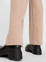 Pieces Pantaloni bej cu picior lat Pieces