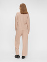 Pieces Pantaloni bej cu picior lat Pieces