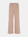 Pieces Pantaloni bej cu picior lat Pieces