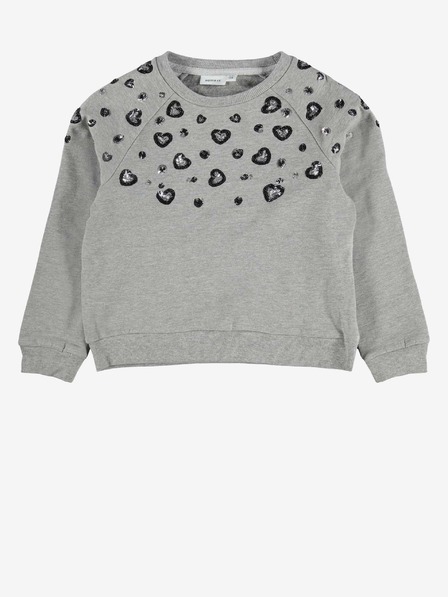 name it Sweatshirt gri pentru fete cu ornamente name it Negis