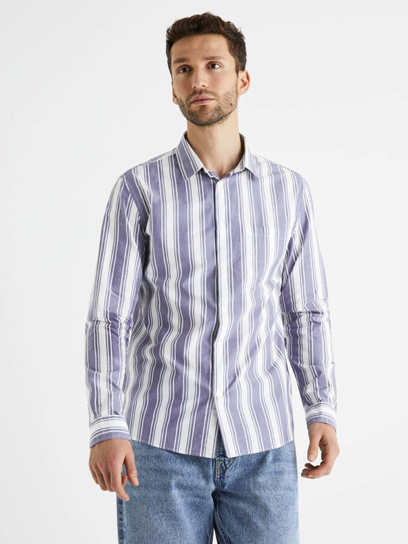 Celio Bastripes Cămașă Albastru