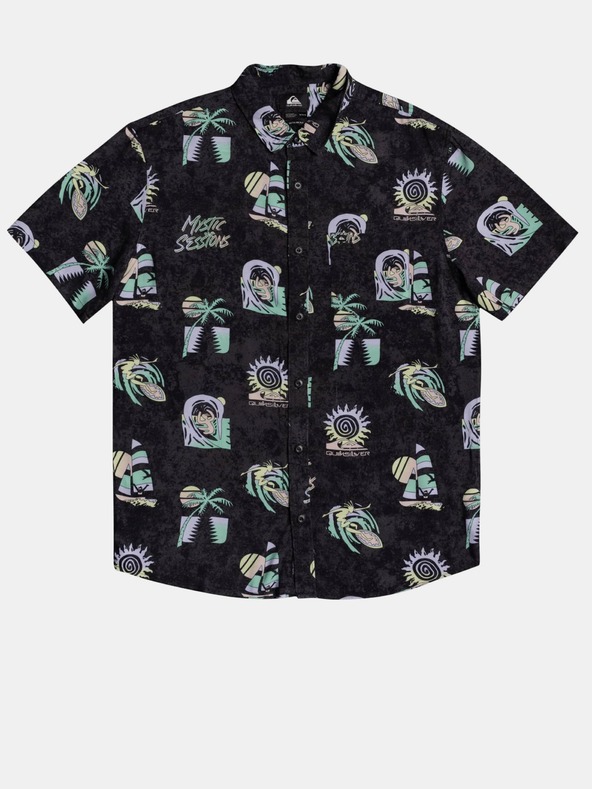 Quiksilver Tricou negru cu model pentru bărbați Quiksilver