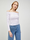 Pieces Tricou cu dungi mov și albe Pieces Alicia