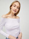 Pieces Tricou cu dungi mov și albe Pieces Alicia