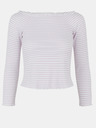 Pieces Tricou cu dungi mov și albe Pieces Alicia