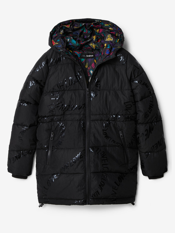 Desigual Letters Palton pentru copii Negru