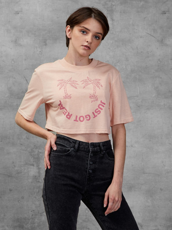 Diesel Cămașă cropped pentru femei Diesel apricot