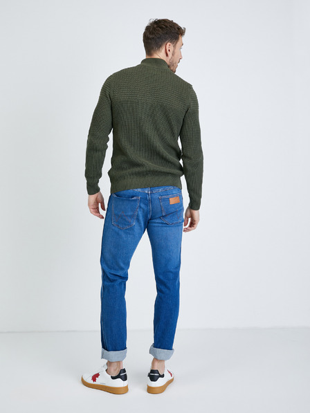 Blend Pulover bărbătesc verde Ribbed Blend