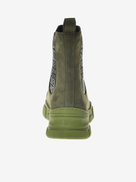 Love Moschino Cizme chelsea din piele de căprioară verde Love Moschino