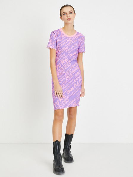 Versace Jeans Couture Rochie teacă cu model violet deschis Versace Jeans Couture