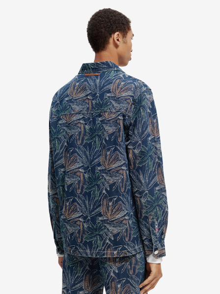 Scotch & Soda Jachetă din denim cu model albastru închis pentru bărbați Scotch & Soda