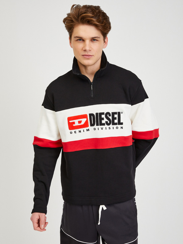 Diesel Hanorac crem și negru pentru bărbați Diesel