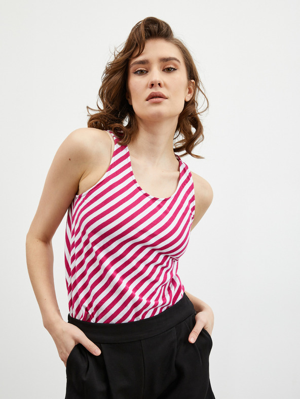 ZOOT.lab Tricou de damă cu dungi albe și vin ZOOT.lab Joelle