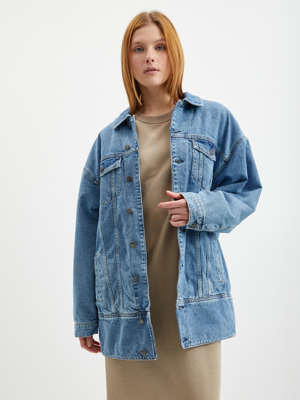 ONLY Jachetă din denim supradimensionată albastră pentru femei ONLY Raven