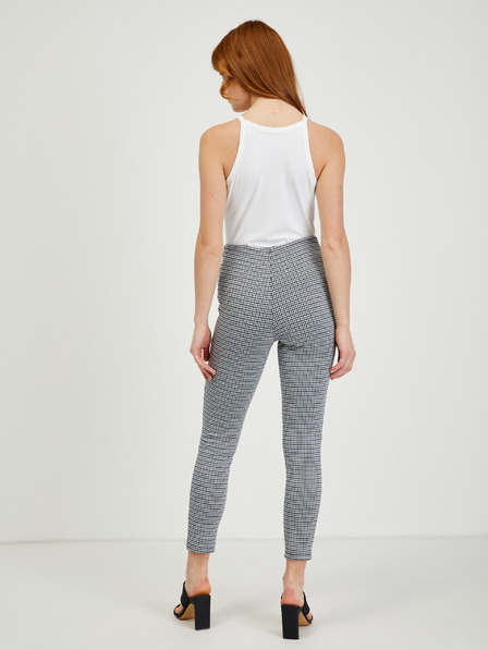 Orsay Pantaloni cu model alb și negru pentru femei ORSAY