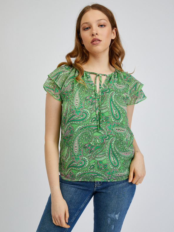 Orsay Bluză de damă verde cu model ORSAY