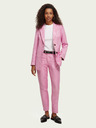 Scotch & Soda Pantaloni Chino roz cu motive florale pentru femei Scotch & Soda