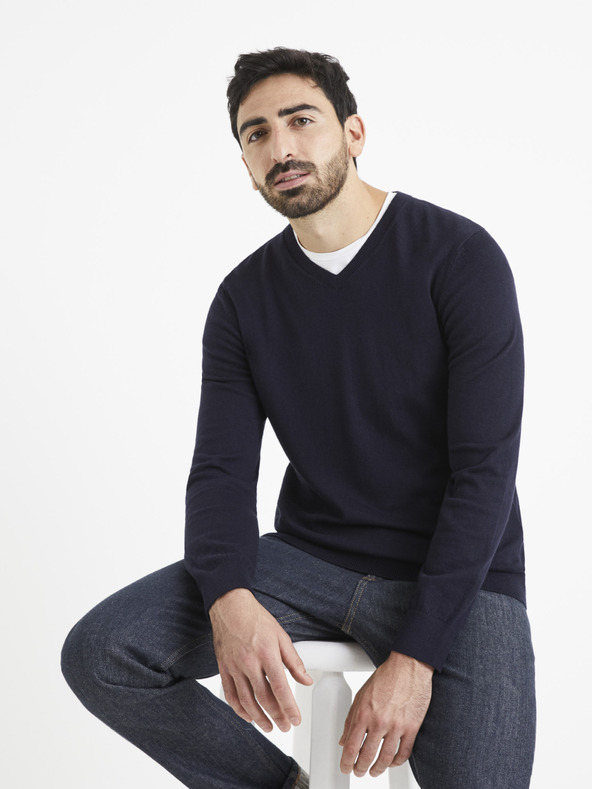Celio Veviflex Pulover Albastru