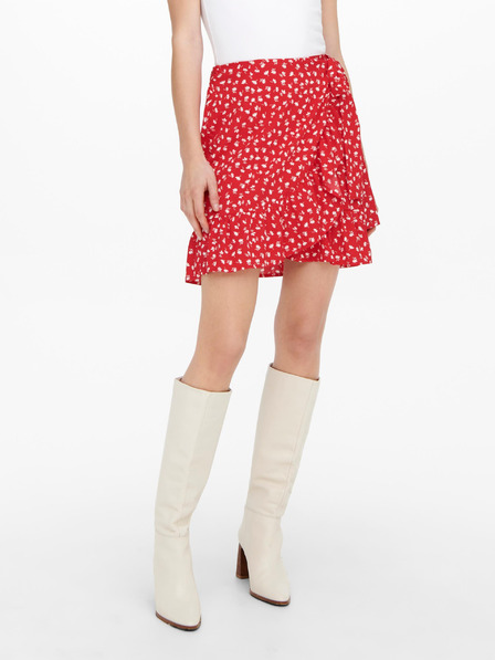 ONLY Fustă cu înveliș floral roșie pentru femei ONLY Olivia