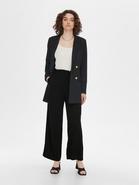 ONLY Pantaloni negri pentru femei cu picior lat ONLY Caly