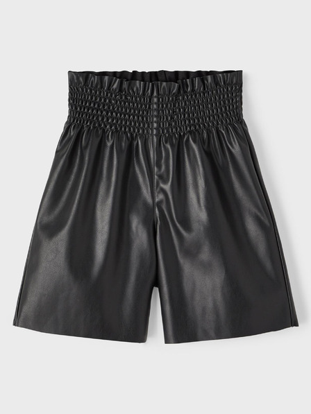 name it Pantaloni scurți din piele negri pentru fete - name it Flarita