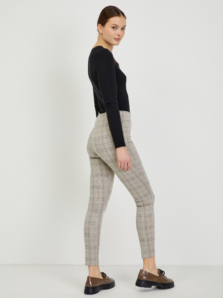 Orsay Pantaloni de damă decupați în carouri bej ORSAY