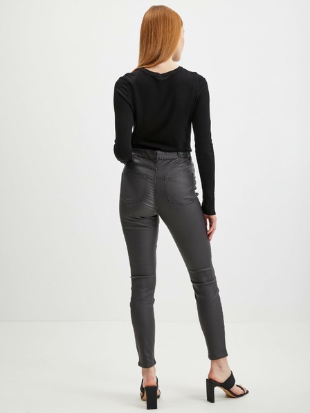 Orsay Pantaloni gri din imitație de piele pentru femei ORSAY