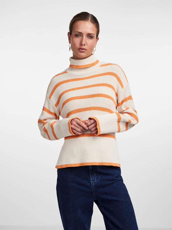 Pieces June Turtleneck Alb