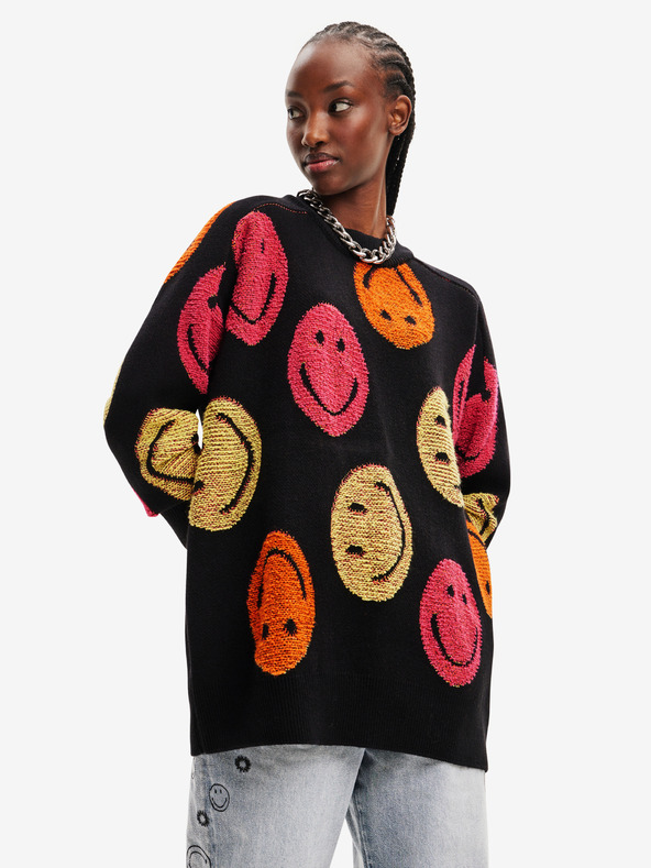 Desigual Smiley Hanorac Negru