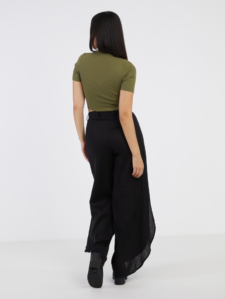 AWARE by VERO MODA Pantaloni negri de damă din amestec de in AWARE by VERO MODA Fia