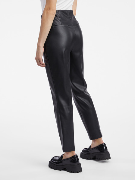 Orsay Pantaloni maro din piele artificială pentru femei ORSAY