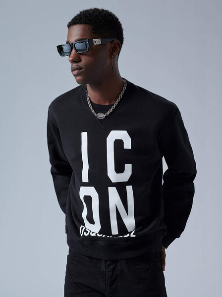 DSQUARED2 Hanorac negru pentru bărbați DSQUARED2