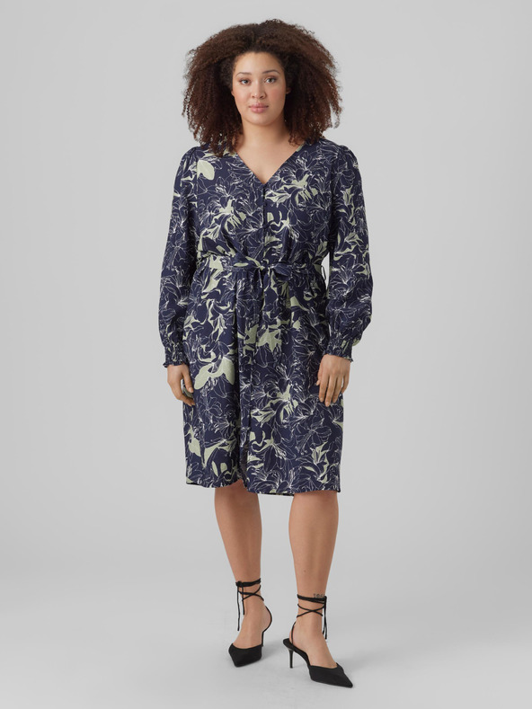 Vero Moda Curve Rochie cămașă cu model albastru închis pentru femei VERO MODA Abbi