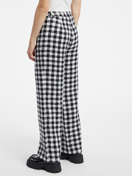 Orsay Pantaloni cu model alb și negru pentru femei ORSAY