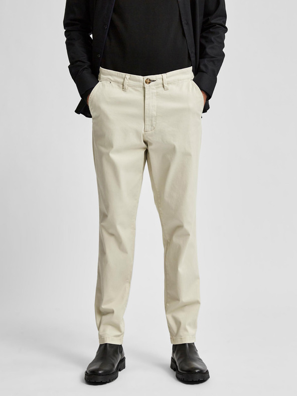 SELECTED Homme Miles Pantaloni Alb