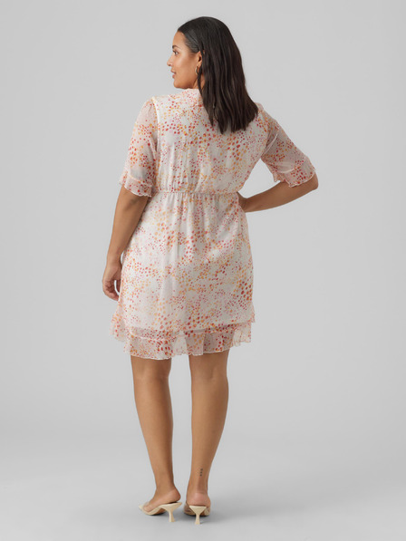 Vero Moda Curve Rochie cu model portocaliu și alb pentru femei de la VERO MODA CURVE Dora