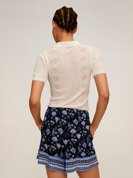 Mango Pantaloni scurți cu model albastru închis Mango