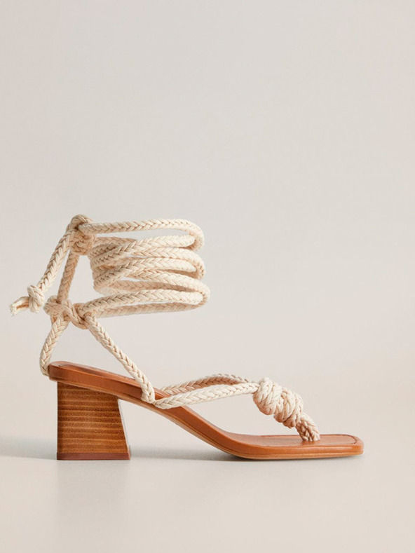 Mango Sandale crem Mango Cord
