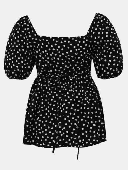 Miss Selfridge Bluză neagră cu buline Miss Selfridge Poplin