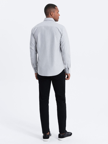 Ombre Clothing Cămașă bărbați gri deschis Ombre Clothing