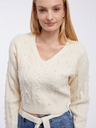 Orsay Pulover de damă crem cu model ORSAY