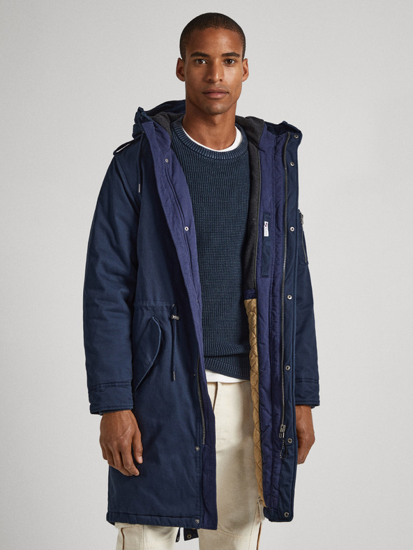 Pepe Jeans Parka de iarnă albastru închis pentru bărbați Pepe Jeans Bowie