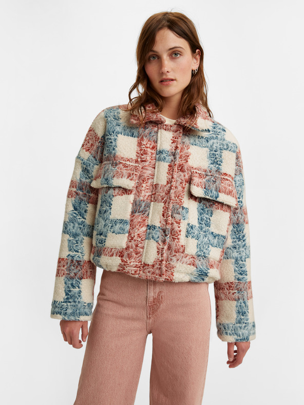 Levi's® Jachetă în carouri pentru femei Levi's® Sherpa bej