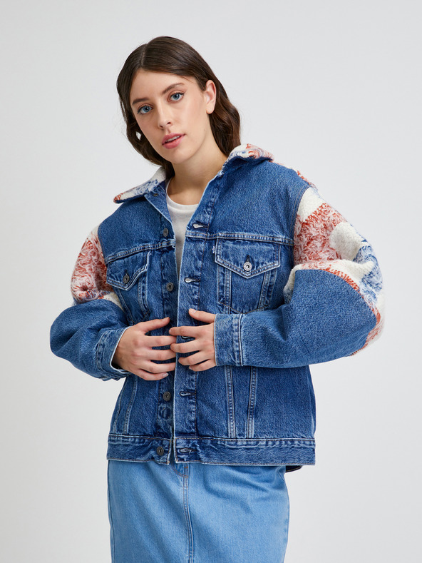 Levi's® Jachetă din denim în carouri pentru femei Levi's® Wedge bej și albastru