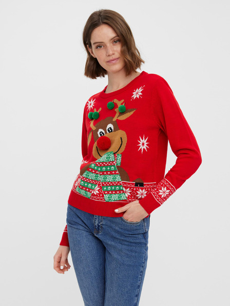 Vero Moda New Frosty Deer Pulover