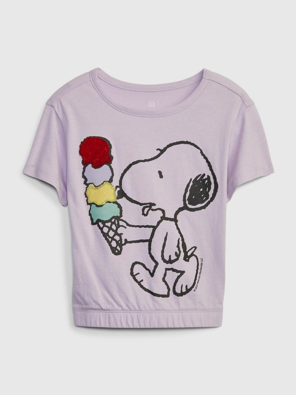 GAP GAP & Peanuts Snoopy Tricou pentru copii Violet