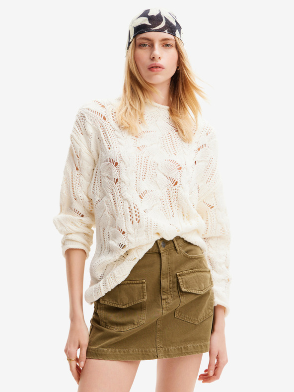 Desigual Milano Pulover Alb