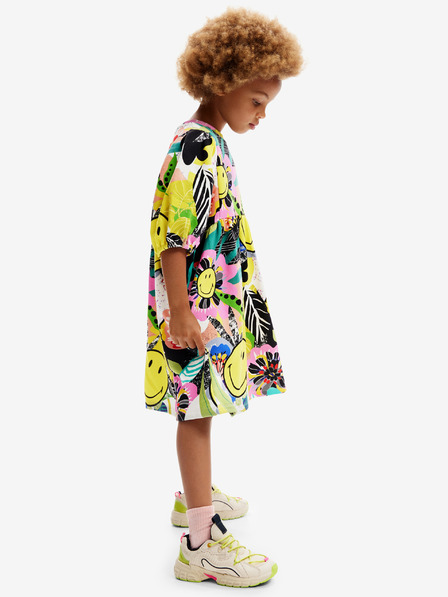 Desigual Rochie cu model pentru fete Desigual Baia galben